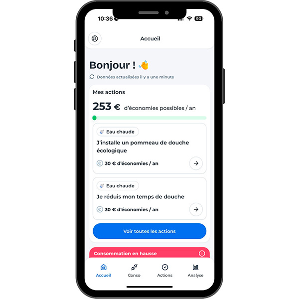 Plenitude, énergie, électricité, gaz, application suivi consommation énergie, analyser et piloter sa consommation d energie