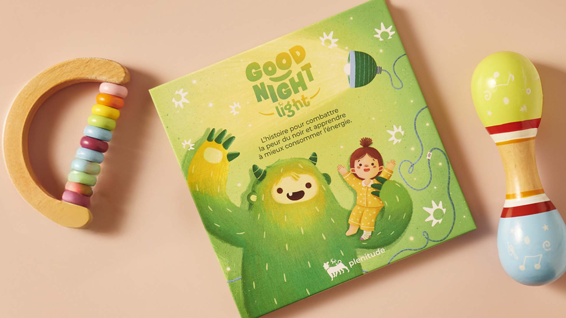 Goodnight Light, livre lumineux enfants, surmonter la peur du noir, économies énergie